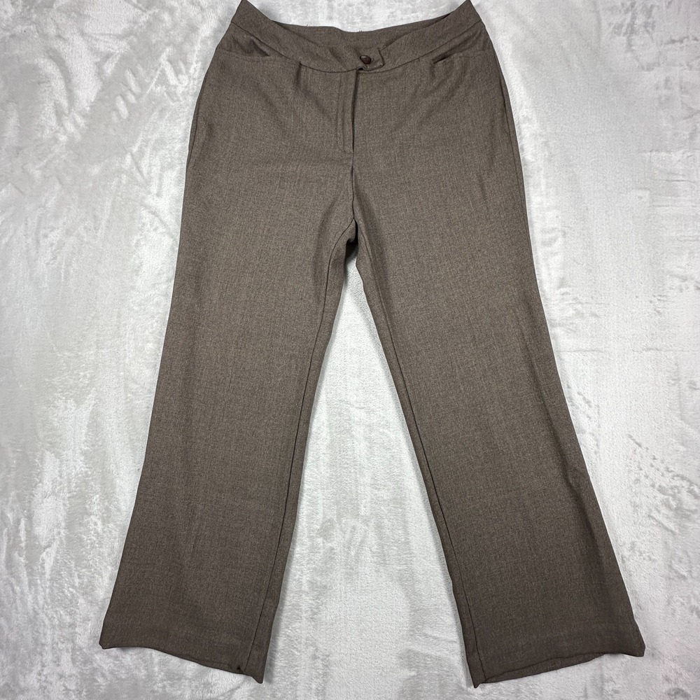 Ozone Donna Collezioni Dress Pants Womens Size XL Brown Career Slacks Trousers
